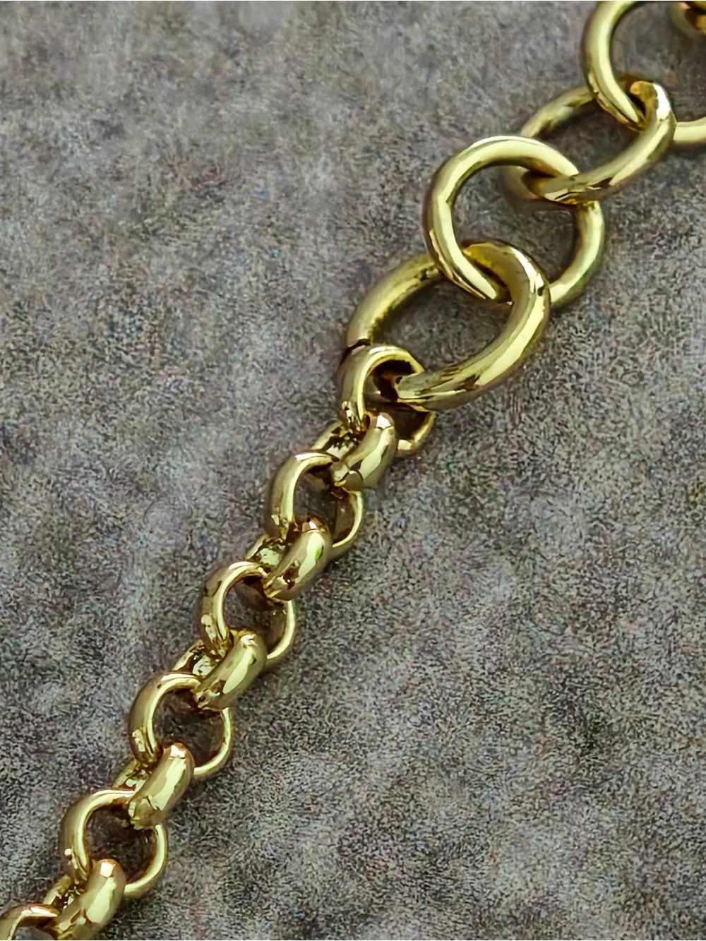CHANEL Gold and Black Enamel Logo Link Necklace